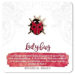 Ladybug Enamel Pin - Gold‎ Plated Garden Brooch - Nature & Insect Jewelry
